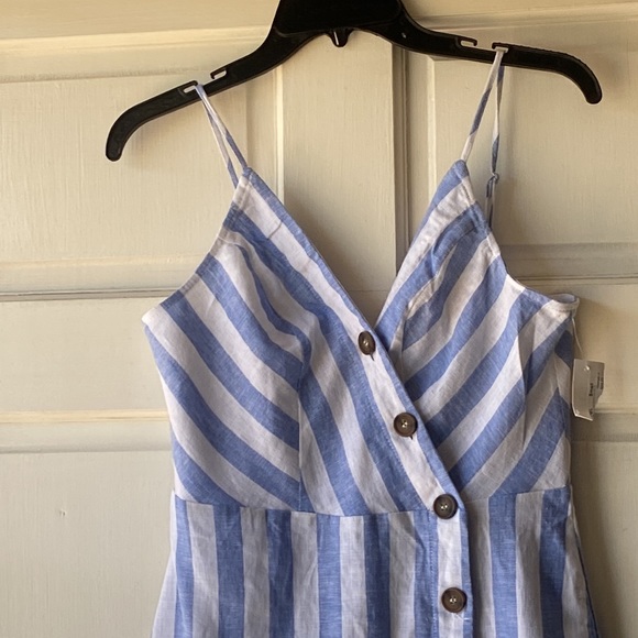 Daisies Blue White Striped Button Down Dress Size S - Picture 4 of 7